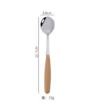 Stainless steel knife, fork and spoon With Beech Wood Handle