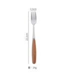 Stainless steel knife, fork and spoon With Beech Wood Handle