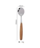 Stainless steel knife, fork and spoon With Beech Wood Handle