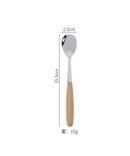 Stainless steel knife, fork and spoon With Beech Wood Handle
