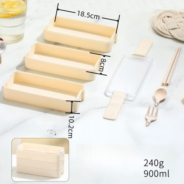 Three-layer Wheat Straw Lunchbox