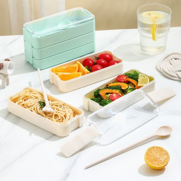 Three-layer Wheat Straw Lunchbox
