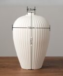 White Frosted Stripe Vase