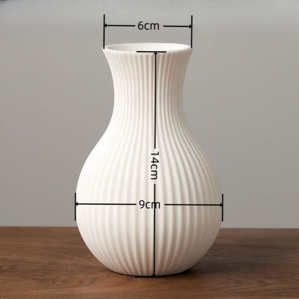 White Frosted Stripe Vase